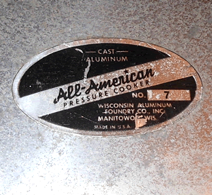Vintage All American No 7 Lid Label